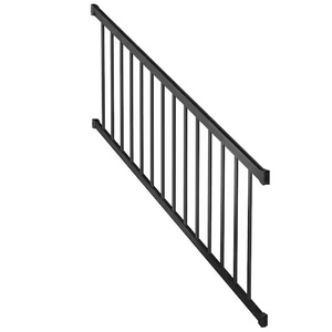 lot 28 image: 6 Ft Matte Black Aluminum Stair Railing Kit with Pickets