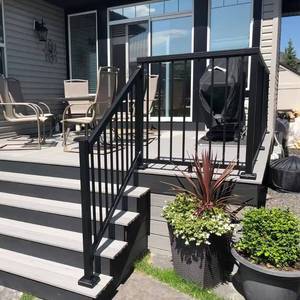 lot 30 image: 6 Ft Matte Black Aluminum Stair Railing Kit with Pickets
