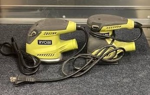lot 52 image: Ryobi Palm Sander and 14 Sheet Sander Power Tool Lot