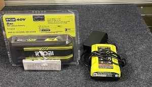 lot 62 image: Ryobi 40V 2.0Ah Lithium Battery and Charger Set