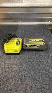 lot 64 image: Ryobi 40V Lithium 4.0Ah Battery and Charger Set