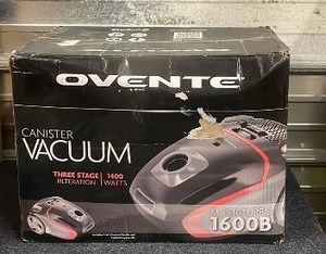 lot 92 image: Ovente Super Turbo ST1600B Canister Vacuum in Box