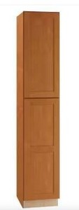 lot 116 image: Newport 96in Tall Plywood Pantry Cabinet in Cinnamon Finish