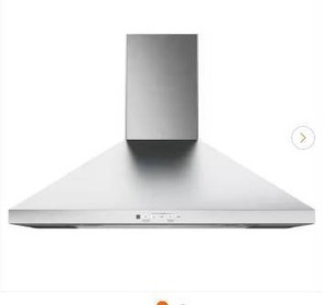 lot 120 image: GE 30 in. Convertible Wall-Mount Range Hood with Light in Stainless Steel
