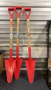 lot 131 image: Set of 3 Truper Root Slayer Shovels with Serrated Edge