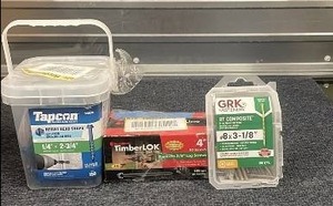 lot 136 image: Set of Construction Fasteners and Screws - Tapcon, TimberLOK, GRK Fasteners