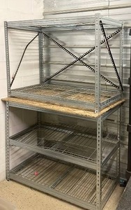 lot 154 image: 2 Heavy Duty Metal Storage Shelving Unit with Wire Shelves