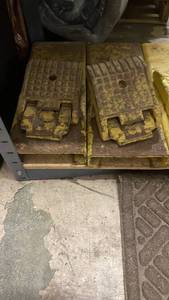 lot 173 image: Set of 2 Heavy-Duty Steel Equipment Pads with Yellow Finish