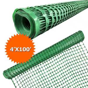 lot 176 image: 4x100 Heavy Duty Green Plastic Safety Fence Roll