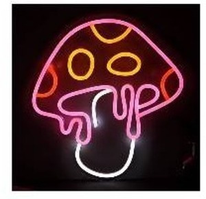 lot 184 image: Peaoy LED Mushroom Neon Light with Installation Kit