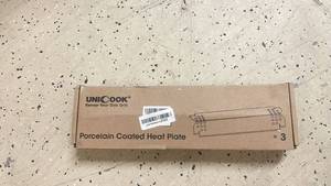 lot 198 image: Unicook Set of 3 Porcelain Coated Heat Plates for Gas Grill