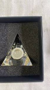 lot 241 image: Crystal Pyramid Desk Clock in Gift Box