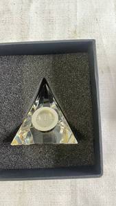 lot 241 image: Crystal Pyramid Desk Clock in Gift Box