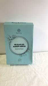 lot 256 image: HD Glass LED Makeup Mirror with Detachable 10X Magnifying Mirror