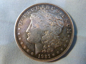 lot 3 image: 1921 Silver Morgan One Dollar Coin