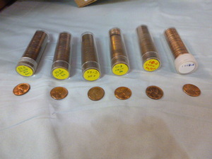 lot 17 image: 6 Rolls of U.S. Pennies