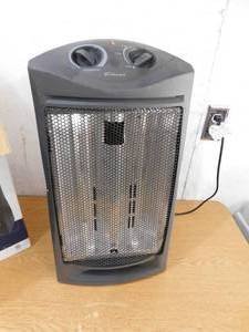 lot 35 image: living zone 1500-Watt Black Electric Tower Quartz Infrared Space Heater with Thermostat