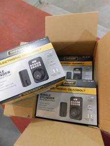 lot 47 image: (6) New - NEW DEFIANT Single Cylinder Keypad Electronic Deadbolt Matte Black Finish