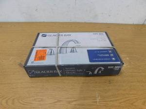 lot 49 image: New - Glacier Bay Builders 2-Handle Deck-Mount Roman Tub Faucet - Polished Chrome