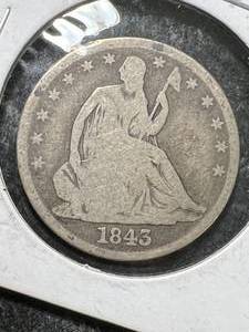 lot 04 image: 1843 US SEATED LIBERTY HALF DOLLAR