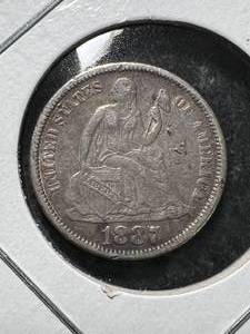 lot 05 image: 1887 US SEATED LIBERTY DIME