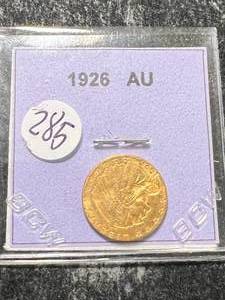 lot 22 image: 1926 US $2.5 GOLD INDIAN AU