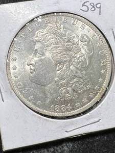lot 23 image: 1884-O US MORGAN SILVER DOLLAR