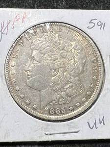 lot 36 image: 1885 US MORGAN SILVER DOLLAR