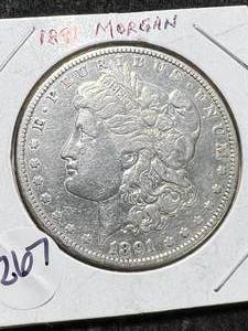 lot 39 image: 1891 US MORGAN SILVER DOLLAR