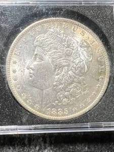 lot 44 image: 1885-O US MORGAN SILVER DOLLAR IN CASE