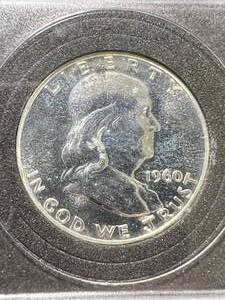 lot 69 image: 1960 US PROOF FRANKLIN HALF DOLLAR IN CASE