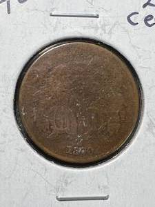 lot 70 image: 1870 US 2 CENT PIECE