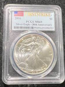 lot 71 image: 2016 AMERICAN SILVER EAGLE PCGS MS69