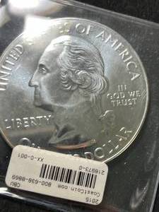 lot 78 image: 5 TROY OZ .999 FINE SILVER WASHINGTON QUARTER ROUND