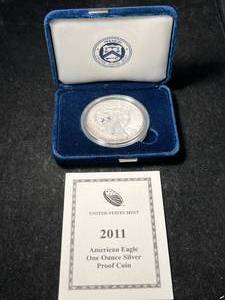 lot 83 image: 2011 PROOF AMERICAN SILVER EAGLE IN ORIGINAL MINT BOX