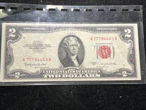 lot 85 image: 1953C US RED SEAL $2 BILL