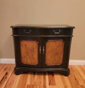 lot 12 image: Floral Stencil Panel Dresser Cabinet