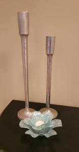 lot 111 image: Heavy Modern Silver Candlestick Dcor