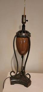lot 71 image: Sienna Glass Armored Egg Table Lamp