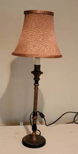 lot 72 image: Muted Gold Gilt Candlestick Table Lamp