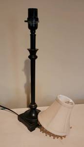 lot 73 image: Burnished Bronze Candlestick Table Lamp