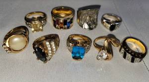 lot 159 image: Sparkling Cocktail Ring Collection  Size 7