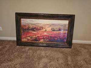 lot 84 image: Uttermost Tuscan Italian Countryside Dcor Painting