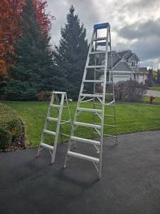 lot 275 image: 10 Foot & 5 Foot Aluminum Painters Ladders