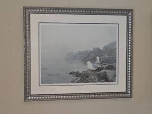 lot 46 image: Signed & Numbered Print Misty Coast  Gulls by Robert Bateman