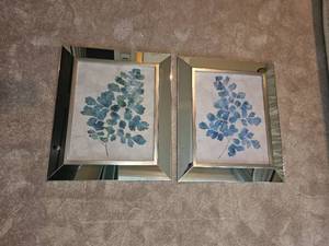 lot 79 image: Uttermost Contemporary Dcor Art Ginko Branches in Mirrored Frames