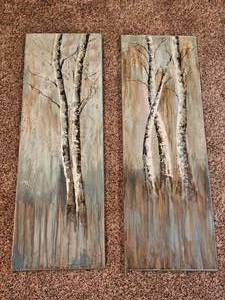 lot 82 image: Uttermost Birch Grove on Canvas Two Panels