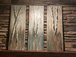 lot 81 image: Uttermost Birch Grove on Canvas Three Panels