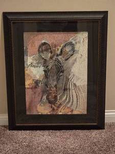 lot 102 image: Framed Zebra Decorative Fine Art Print