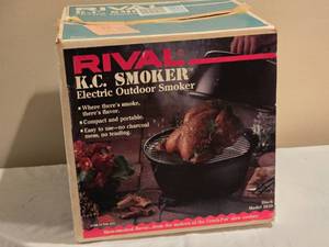lot 175 image: Rival K.C. Smoker  Electric Outdoor Smoker in Original Box